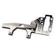 Taylor RC OUTLAW V4 upper transmission plate in raw silver, angled view showing the mounting holes, bearing bore, and slotted cutout