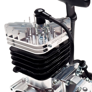 Close-up of a mechanical engine component with 'Supreme Bore' branding on a white background