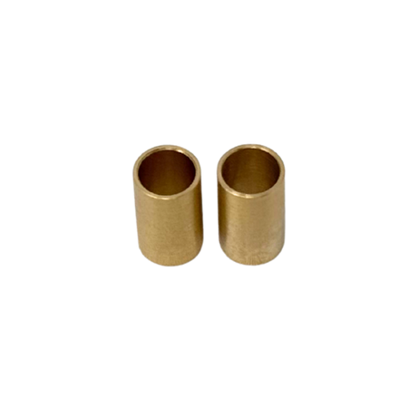 Two brass cylindrical objects on a white background