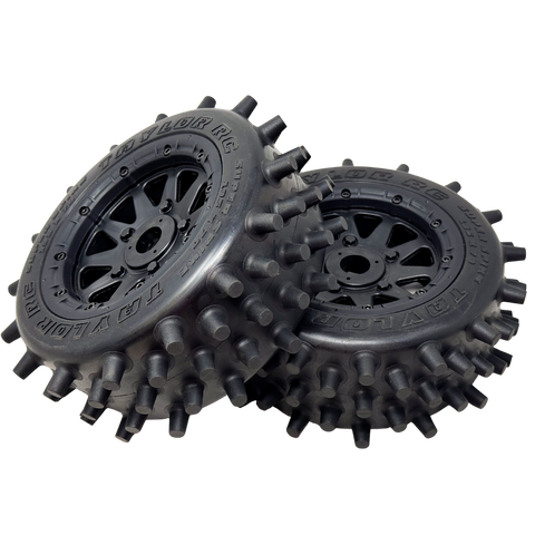 Taylor 195mm Super Spike Wheel Tyres Pre-Mounted 24mm hex (2pcs)