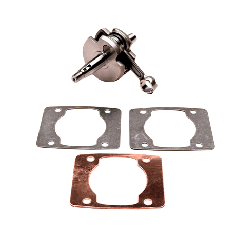 Mechanical component with gaskets on a white background