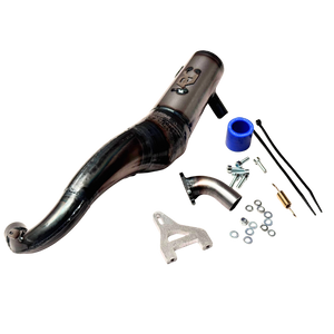 Taylor RC Victory PRO Baja 5B side mount exhaust pipe, silenced version, with manifold, silicone coupler, spring, and mounting hardware