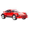 Red Porsche model car on a white background