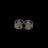 Pair of silver bushings with engraved tzz logo on a black background