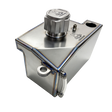 TZZ Racing titanium fuel tank for MCD, angled view showing the cap and mounting points