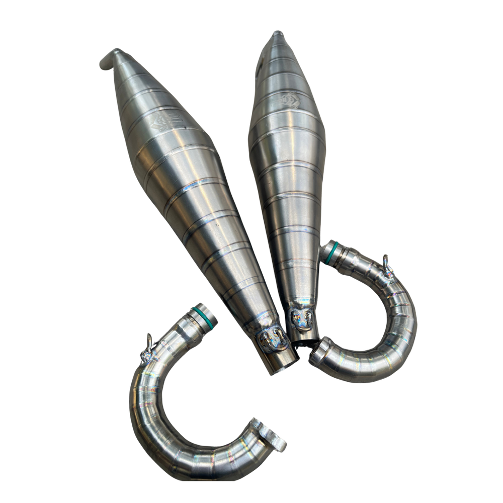 TZZ Racing Baja Titanium Twin Exhaust Pipe Kit (SX5/TSK/TC Cage)