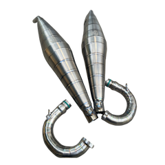 TZZ Racing Baja Titanium Twin Exhaust Pipe Kit (SX5/TSK/TC Cage)