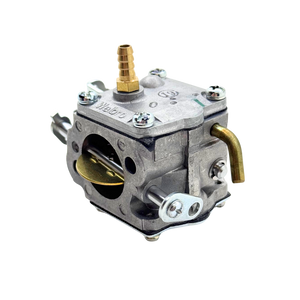 Carburetor with brass components on a white background