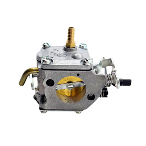 Metal carburetor on a white background