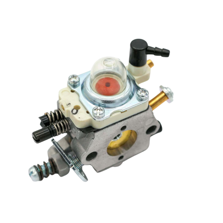 Mechanical carburetor on a white background
